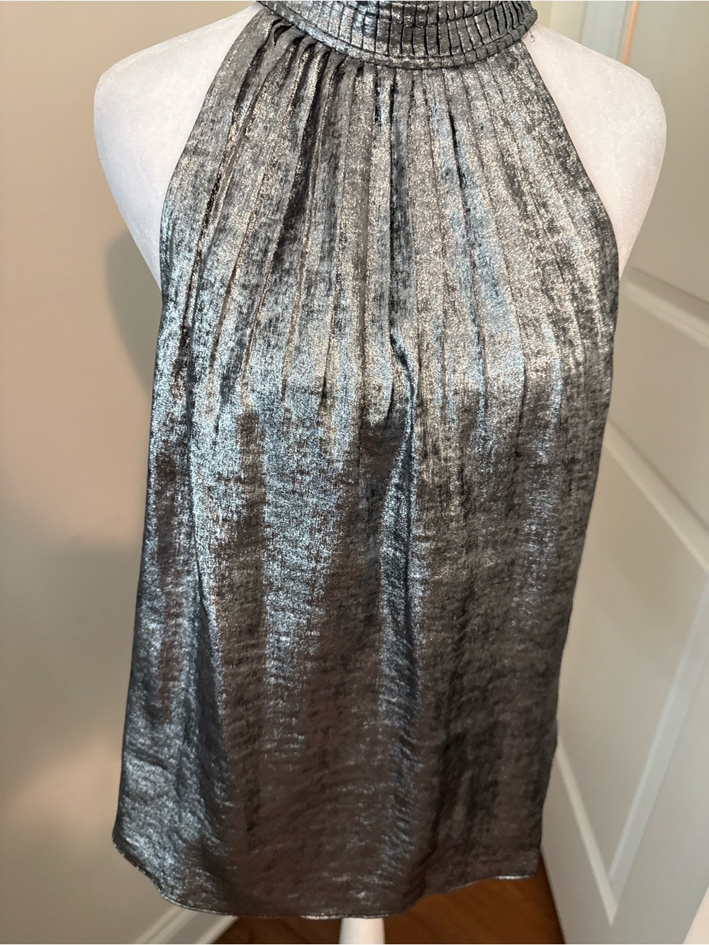 White House Black Market metallic halter top